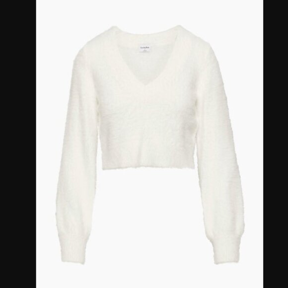 Aritzia Sunday Best Kitten V-Neck Sweater | Blue | Size M - Picture 10 of 13